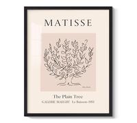 Henri Matisse Canvas Wall Art - The Plain Tree Exhibition Poster Matisse Abstract Drawing Art Prints Minimalist Wall Decor Black Framed Artwork for Bedroom Living Room Home Office Kitchen - 8x10 Inch