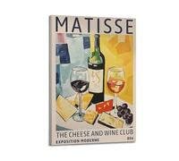 Henri Matisse Cheese And Wine Club Poster Vintage Aesthetic Canvas Painting Wall Art For Living Room 12x18inch(30x45cm) Frame-style