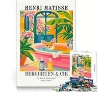 Henri Matisse Fennec Fox Bath Art Adult Jigsaw Puzzle1000 Pieces Cognitive Train Indoor Fun Pattern Build (38x52cm)