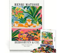 Henri Matisse Foxes in Bathtub Art Print 1000 Piece Jigsaw Puzzles for Teenagers Jigsaw Memory Build True Detail Playful Challenge (50x75cm)
