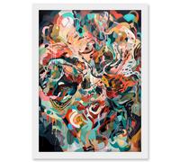 Henri Matisse Inspired Abstract Organic Shapes Artwork Framed Wall Art Print A4 Artery8 White One Size