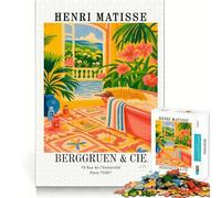 Henri Matisse Interior with Echidna Painting Jigsaw Puzzles for Teenagers 1000 Pieces Recall Boost Sharp Cut Real Challenge Wall Art (50x75cm)