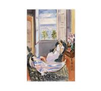 Henri Matisse,Interior with Two Figures,Open Window,Intérieur Avec Deux Figures Vintage Wall Decoration Famous Oil Paintings for Living Room Classic Artwork Pictures Home Decor 24x36inch(60x90cm)
