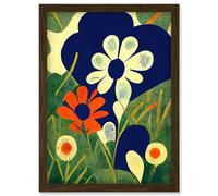 Doppelganger33 LTD Henri Matisse Style Floral Meadow Abstract Macro Artwork Framed Wall Art Print A4