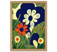 Henri Matisse Style Floral Meadow Abstract Macro Artwork Framed Wall Art Print A4 Artery8 Light Oak One Size