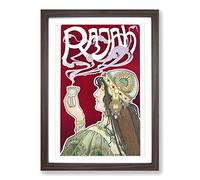 Henri Privat-Livemont Rajah Framed Print | A2 Walnut Framed Wall Art | Ready to Hang | Modern Nature Picture | Living Room Bedroom Lounge Office
