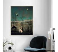 Henri·Rousseau " Carnival Evening " Canvas Prints painting Poster Picture Wall Decor Modern Home Living room Decoration(40x50cm/No Framed)