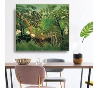 Henri·Rousseau " Exotic Landscape " Canvas Prints painting Poster Picture Wall Decor Modern Home Living room Decoration(35x40cm/No Framed)
