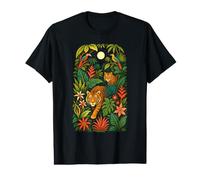 Henri Rousseau Inspired Tropical Tiger Jungle Botanical Value Graphic T-Shirt
