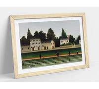 Henri Rousseau Landscape Fishermen Framed Wall Art Print Picture - A3 - Light Oak Frame