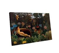 Henri Rousseau Le Reve Classic Painting Canvas Wall Art Print Ready to Hang, Framed Picture for Living Room Bedroom Home Office Décor, 76x50 cm (30x20 Inch)