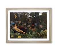 Henri Rousseau Le Reve Classic Painting Framed Wall Art Print, Ready to Hang Picture for Living Room Bedroom Home Office Décor, Oak A4 (34 x 25 cm)