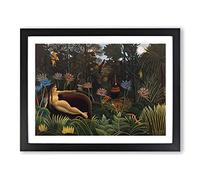 Henri Rousseau Le Reve Classic Painting Framed Wall Art Print, Ready to Hang Picture for Living Room Bedroom Home Office Décor, Black A3 (46 x 34 cm)