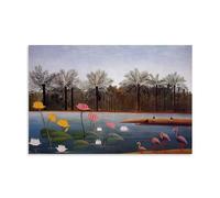 Henri Rousseau Painter Works《The Flamingoes》posters Wall Art Picture Painting Canvas Prints Artworks Bedroom Living Room Decor 20x30inch(50x75cm)