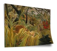 Henri Rousseau Poster: Tiger Surprised by a Tropical Storm, Unframed Art Print, Mural - A4, A3, A2, A1, A0, XXL - Living Room, Bedroom, Kitchen, Decoration