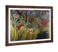 Henri Rousseau Surprise Framed Wall Art Print A2 Walnut