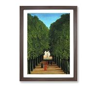 Henri Rousseau The Avenue In The Park Classic Painting Framed Print | A3 Walnut Framed Wall Art | Ready to Hang | Classic Historical Picture | Living Room Bedroom Lounge Office