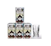 Henricks Gin Glasses x 4 Crystal Cut degin Heavy Based