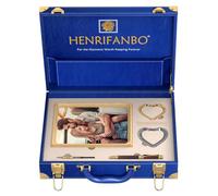 HENRIFANBO Bridal Shower Gifts for Couples Gift Box - Engagement Gifts for Couples & Anniversary | Includes Couple Bracelets, Anti-Reflective Glass Picture Frame, Jewelry Organizer