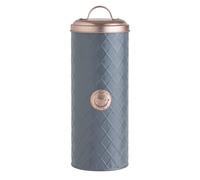 Henrik Copper Grey Pasta Storage Jar Coated Steel Embossed Argyle Style Pattern