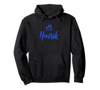 Henrik the King/Blue Crown & Name for Men Called Henrik Pullover Hoodie