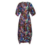 Henrik Vibskov puff-sleeve abstract-print midi dress - Blue XS-S-M