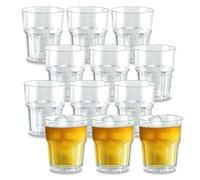 Henrrida 16 PCS Clear Hard Plastic Cups 8.79 Oz Reusable Cocktail Glasses Stackable 260ml, Party,Wedding,Barbecue Suitable for Various Occasions