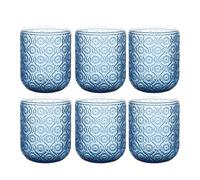 Henrrida 260 Ml Drinking Glasses Set of 6, Vintage Embossed Drinking Glasses, Heavy Duty Glassware Cocktail Glass, Beer, Juice, Wine, Matcha Glass (Begonia Flower)