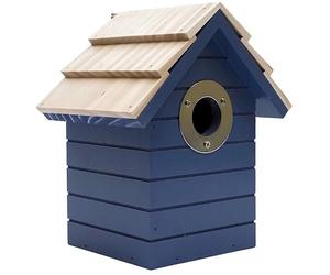 HENRY BELL MID BLUE BEACH HUT NESTING BOX WOODEN GARDEN BIRD NEST BOX FOR WILD BIRDS