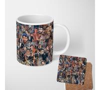 Henry Cavill Mug Collage Design Actor Inspired Celebrity Coffee Cup Tea 11oz Gift for Fans with Optional Matching Coaster or Magic Heat Changing Mug