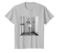 Henry Cooper UK Heavyweight Boxing Training for Cassius Clay T-Shirt, Youth, Silver Grey, X-Small