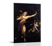 Henry Fuseli Paintings Wall Art Poster Prints The Sleepwalking Lady Macbeth Painting On Canvas Wall Art Scroll Picture Print Living Room Walls Decor Homes Frame 20x30inch(50x75cm)