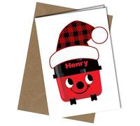 HENRY HOOVER CHRISTMAS CARD - SANTA HAT - A5 CHRISTMAS CARD | Envelope Included | Blank Inside | Unique Design | Personalised Free of Charge
