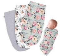 Henry Hunter Baby Swaddle | The Simple Swaddles for Newborn | Soft Stretchy Swaddle and Comfortable Cotton Swaddle Blanket 0-3 Months, Pack of 3 (Peony | Bouquet | Light Heather)