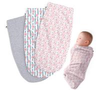 Henry Hunter Baby Swaddle | The Simple Swaddles for Newborn | Soft Stretchy Swaddle and Comfortable Cotton Swaddle Blanket 0-3 Months, Pack of 3 (Flower | Owl | Light Heather)