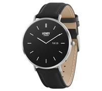 Henry London Amoled Black Leather Strap Smart Watch