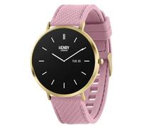 Henry London Amoled Fitness Smart Watch for Women with Cobweb Pink Silicone Strap