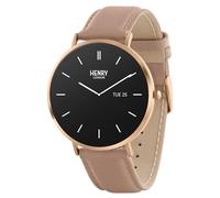 Henry London Amoled Smart Watch for Men and Women with Leather Strap HLS65-0003