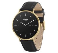 Henry London HLS65-0008 AMOLED Black Leather Strap Smartwatch - W47282