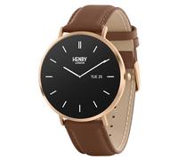 Henry London Mens Amoled Tan Leather Strap Smart Watch