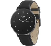 Henry London HLS65-0005 AMOLED Black Leather Strap Smartwatch - W47281