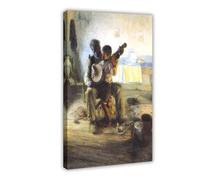 Henry Ossawa Tanner - The Banjo Lesson Canvas Art Poster And Wall Art Picture Print Modern Family Bedroom Decor Frame 20x30inch(50x75cm)