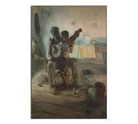 Henry Ossawa Tanner's The Banjo Lesson Poster 1893 On Canvas Print Man Teaching Boy to Play Banjo Mu Canvas Art Print Office Family Bedroom Decorative Posters Gift Wall Decor Poster 8x12inchs(20x30cm)