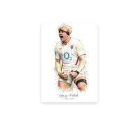 Henry Pollock England Rugby Player Watercolour Wall Art Print, A4