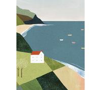 Henry Rivers House On The Cliff Canvas Print Green/blue (50Cm X 40Cm)