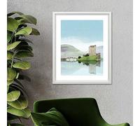 Henry Rivers Scotland Eilean Donan Castle Framed Art White