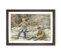 Henry Scott Tuke Bailling a Spiller Framed Print | A2 Walnut Framed Wall Art | Ready to Hang | Modern Nature Picture | Living Room Bedroom Lounge Office