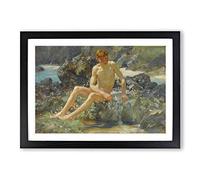 Henry Scott Tuke Beach Framed Wall Art Print A2 Black | Ready to Hang, Premium Gi Paper, Fade-Resistant Inks, Securely Packaged, UK Made