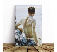 Henry Scott Tuke Beach Study Canvas Print | Gallery Wrapped 30mm Frame Wall Art | 20x14 inches | Ready to Hang | Modern Seascape Picture | Living Room Bedroom Lounge Office