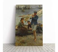 Henry Scott Tuke Returning Canvas Print | Gallery Wrapped 30mm Frame Wall Art | 24x16 inches | Ready to Hang | Modern Picture | Living Room Bedroom Lounge Office